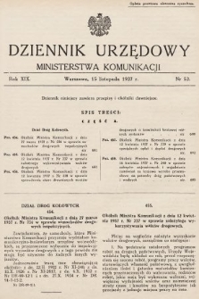 Dziennik Urzędowy Ministerstwa Komunikacji. 1937, nr 52