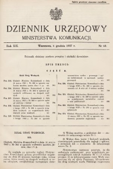 Dziennik Urzędowy Ministerstwa Komunikacji. 1937, nr 60