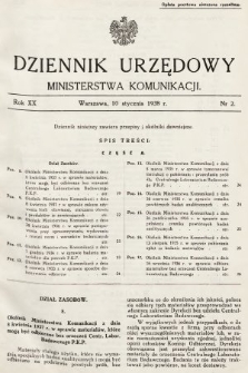 Dziennik Urzędowy Ministerstwa Komunikacji. 1938, nr 2