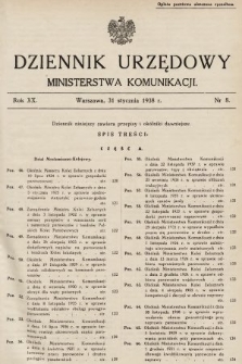 Dziennik Urzędowy Ministerstwa Komunikacji. 1938, nr 8