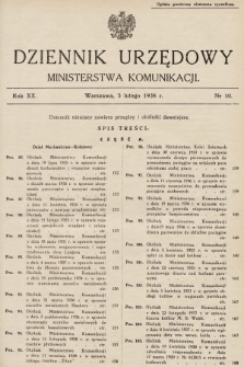 Dziennik Urzędowy Ministerstwa Komunikacji. 1938, nr 10