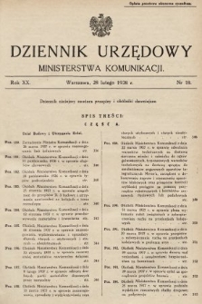 Dziennik Urzędowy Ministerstwa Komunikacji. 1938, nr 18