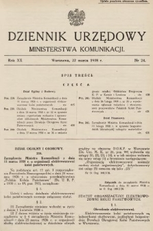 Dziennik Urzędowy Ministerstwa Komunikacji. 1938, nr 24