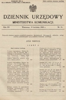 Dziennik Urzędowy Ministerstwa Komunikacji. 1938, nr 31