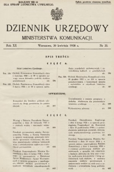 Dziennik Urzędowy Ministerstwa Komunikacji. 1938, nr 35