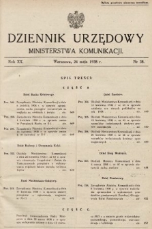 Dziennik Urzędowy Ministerstwa Komunikacji. 1938, nr 38
