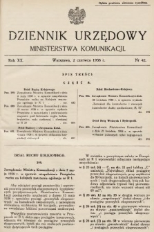 Dziennik Urzędowy Ministerstwa Komunikacji. 1938, nr 42