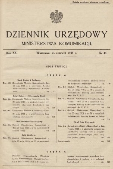 Dziennik Urzędowy Ministerstwa Komunikacji. 1938, nr 44