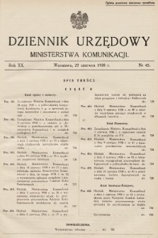 Dziennik Urzędowy Ministerstwa Komunikacji. 1938, nr 45