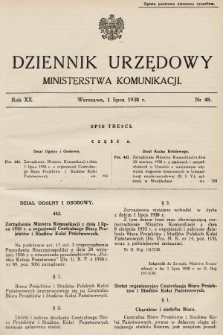 Dziennik Urzędowy Ministerstwa Komunikacji. 1938, nr 48