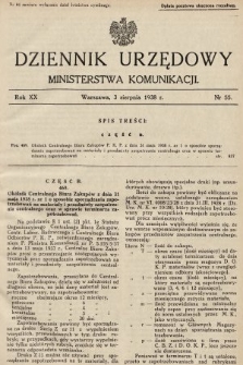 Dziennik Urzędowy Ministerstwa Komunikacji. 1938, nr 55