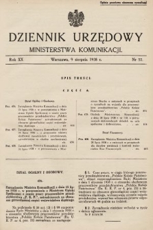 Dziennik Urzędowy Ministerstwa Komunikacji. 1938, nr 57