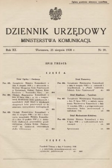 Dziennik Urzędowy Ministerstwa Komunikacji. 1938, nr 59