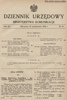 Dziennik Urzędowy Ministerstwa Komunikacji. 1938, nr 63