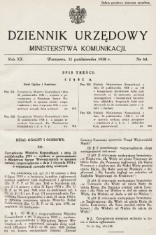 Dziennik Urzędowy Ministerstwa Komunikacji. 1938, nr 64