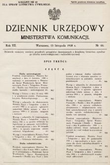 Dziennik Urzędowy Ministerstwa Komunikacji. 1938, nr 66