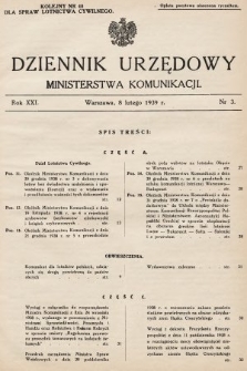 Dziennik Urzędowy Ministerstwa Komunikacji. 1939, nr 3