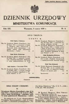 Dziennik Urzędowy Ministerstwa Komunikacji. 1939, nr 8