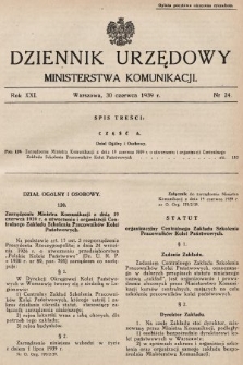 Dziennik Urzędowy Ministerstwa Komunikacji. 1939, nr 24