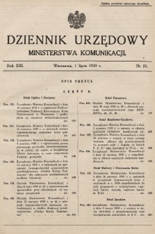 Dziennik Urzędowy Ministerstwa Komunikacji. 1939, nr 25