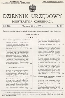 Dziennik Urzędowy Ministerstwa Komunikacji. 1939, nr 28