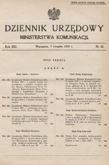 Dziennik Urzędowy Ministerstwa Komunikacji. 1939, nr 32