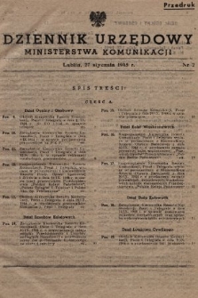 Dziennik Urzędowy Ministerstwa Komunikacji. 1945, nr 2