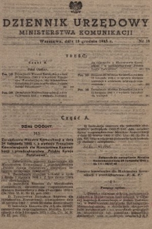 Dziennik Urzędowy Ministerstwa Komunikacji. 1945, nr 14