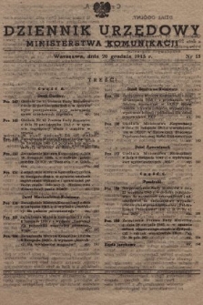 Dziennik Urzędowy Ministerstwa Komunikacji. 1945, nr 15