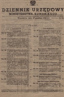 Dziennik Urzędowy Ministerstwa Komunikacji. 1945, nr 16