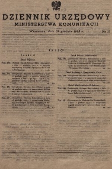 Dziennik Urzędowy Ministerstwa Komunikacji. 1945, nr 17