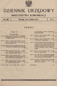 Dziennik Urzędowy Ministerstwa Komunikacji. 1946, nr 4
