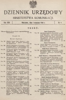Dziennik Urzędowy Ministerstwa Komunikacji. 1946, nr 9