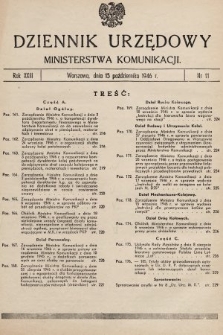 Dziennik Urzędowy Ministerstwa Komunikacji. 1946, nr 11