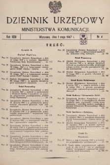 Dziennik Urzędowy Ministerstwa Komunikacji. 1947, nr 4