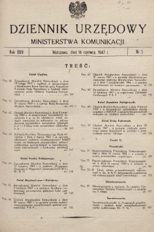 Dziennik Urzędowy Ministerstwa Komunikacji. 1947, nr 5