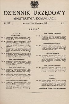 Dziennik Urzędowy Ministerstwa Komunikacji. 1947, nr 6
