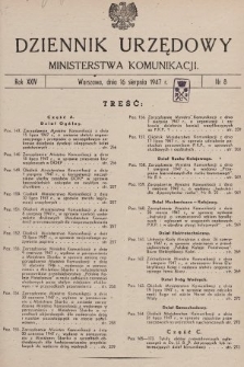 Dziennik Urzędowy Ministerstwa Komunikacji. 1947, nr 8