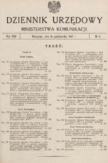 Dziennik Urzędowy Ministerstwa Komunikacji. 1947, nr 9