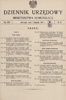 Dziennik Urzędowy Ministerstwa Komunikacji. 1947, nr 10