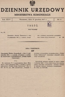 Dziennik Urzędowy Ministerstwa Komunikacji. 1947, nr 14