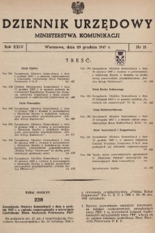 Dziennik Urzędowy Ministerstwa Komunikacji. 1947, nr 15