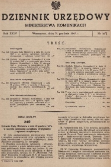 Dziennik Urzędowy Ministerstwa Komunikacji. 1947, nr 16