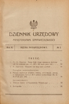 Dziennik Urzędowy Ministerstwa Sprawiedliwości : Dział nieurzędowy. 1921, nr 2