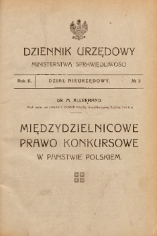 Dziennik Urzędowy Ministerstwa Sprawiedliwości : Dział nieurzędowy. 1921, nr 3