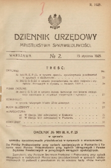 Dziennik Urzędowy Ministerstwa Sprawiedliwości. 1925, nr 2