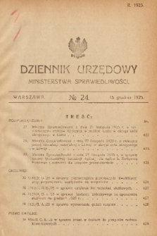 Dziennik Urzędowy Ministerstwa Sprawiedliwości. 1925, nr 24