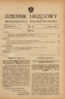 Dziennik Urzędowy Ministerstwa Sprawiedliwości. 1938, nr 8