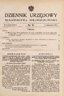 Dziennik Urzędowy Ministerstwa Sprawiedliwości. 1938, nr 11