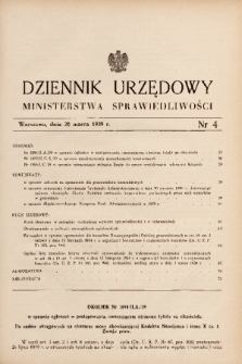 Dziennik Urzędowy Ministerstwa Sprawiedliwości. 1939, nr 4